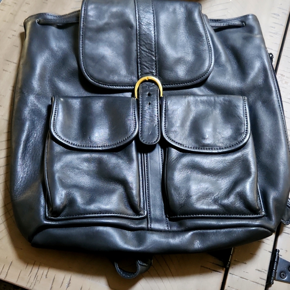 Leather Black Fashion bag backpack